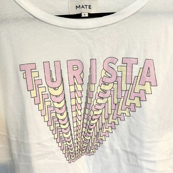 NWT MATE the Label White Organic Cotton "Turista" Max Boxy Crew Shirt - S - Picture 3 of 9
